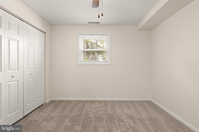 15 Warren Lodge Ct Unit 1D, Cockeysville, MD 21030 - unfurnished bedroom featuring carpet floors, a closet, and a ceiling fan