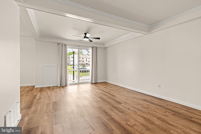 15 Warren Lodge Ct Unit 1D, Cockeysville, MD 21030 - empty room featuring wood finished floors, ceiling fan, and ornamental molding