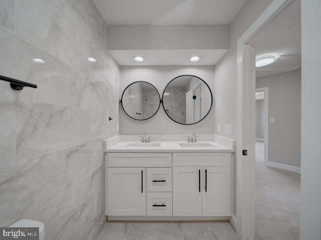 full bathroom with double vanity