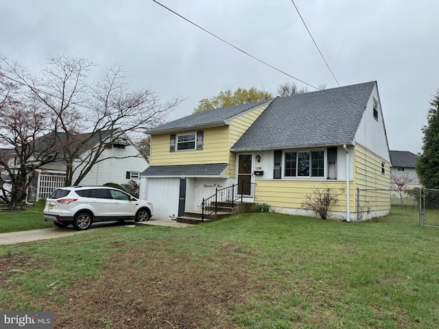 1109 San Jose Dr, Glendora, NJ 08029 - split level home featuring roof with shingles, fence, and a front yard