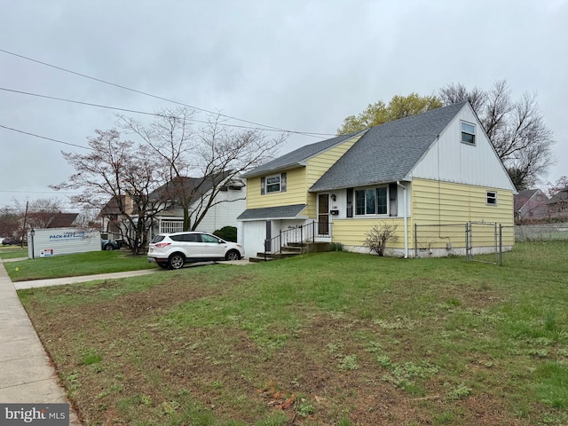 1109 San Jose Dr, Glendora, NJ 08029 - split level home with an attached garage, a shingled roof, fence, and a front yard