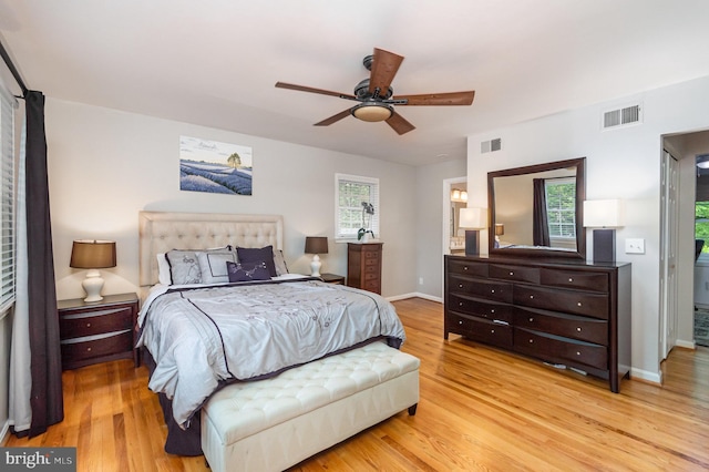 4401 Aragon Pl, Alexandria, VA 22309 - bedroom featuring light wood-type flooring, baseboards, and a ceiling fan