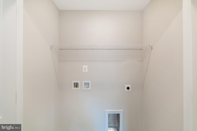 laundry area with washer hookup, laundry area, and electric dryer hookup