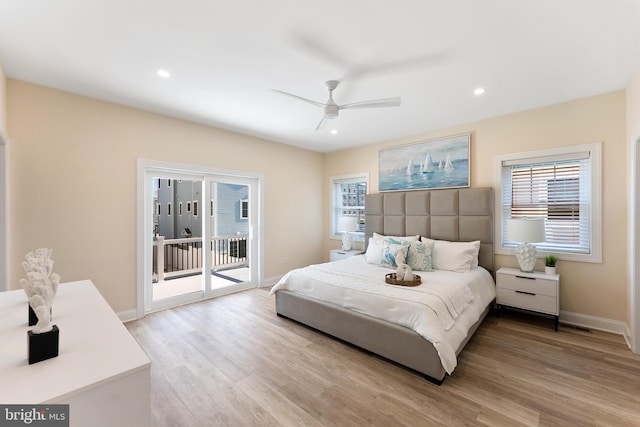 135 Walnut Ave, North Wildwood, NJ 08260 - bedroom with light wood-style floors, baseboards, and access to outside