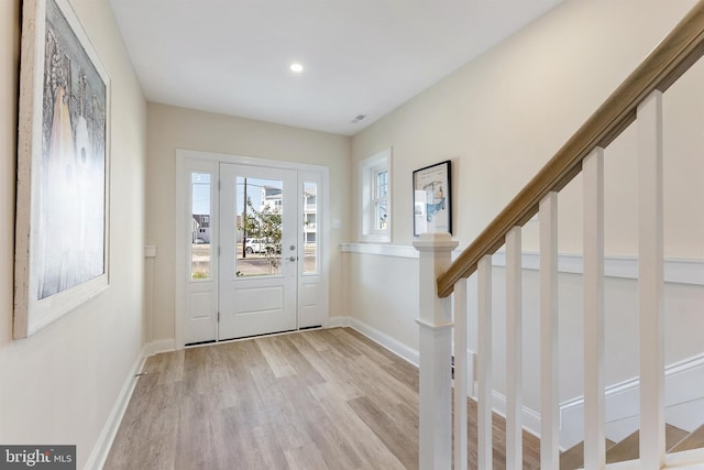 135 Walnut Ave, North Wildwood, NJ 08260 - foyer with baseboards, recessed lighting, light wood finished floors, and visible vents