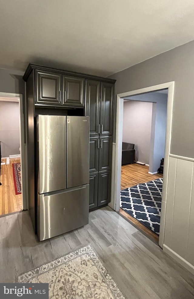 395 Hickory Ave, Carneys Point, NJ 08069 - kitchen featuring freestanding refrigerator and light wood-type flooring