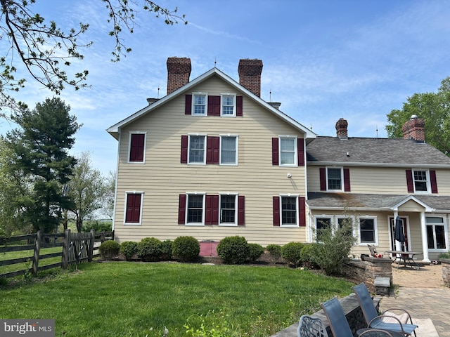 3401 Old Level Rd, Havre De Grace, MD 21078 - rear view of property with a chimney and a patio area