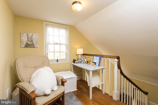3401 Old Level Rd, Havre De Grace, MD 21078 - office area featuring hardwood / wood-style floors and lofted ceiling