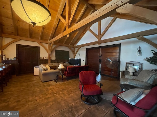 3401 Old Level Rd, Havre De Grace, MD 21078 - living area with wood ceiling and tile patterned flooring