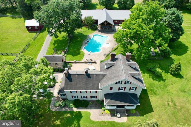 3401 Old Level Rd, Havre De Grace, MD 21078 - view from above of property featuring a pool and a tree filled landscape