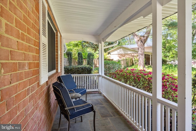 balcony with covered porch