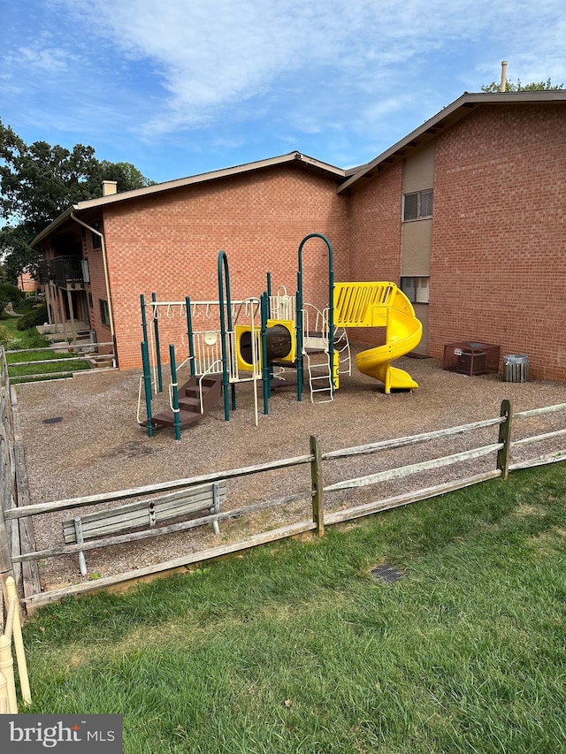 community play area with cooling unit