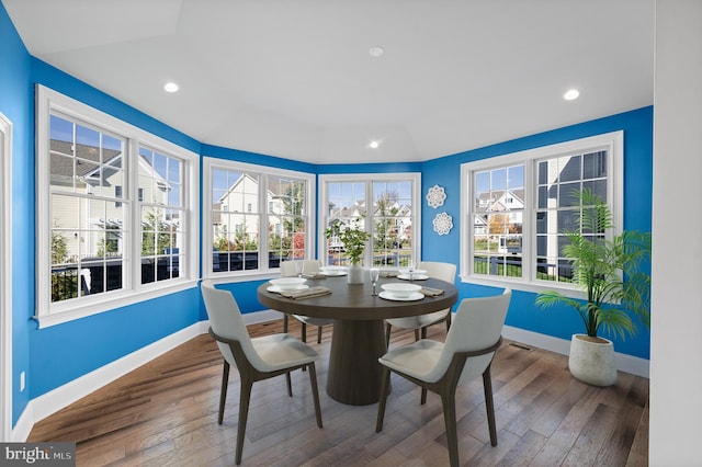 3703 Biddle Ln, Newtown Square, PA 19073 - dining room with baseboards, recessed lighting, and wood finished floors