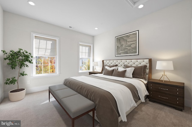 3703 Biddle Ln, Newtown Square, PA 19073 - bedroom with visible vents, carpet flooring, baseboards, and recessed lighting