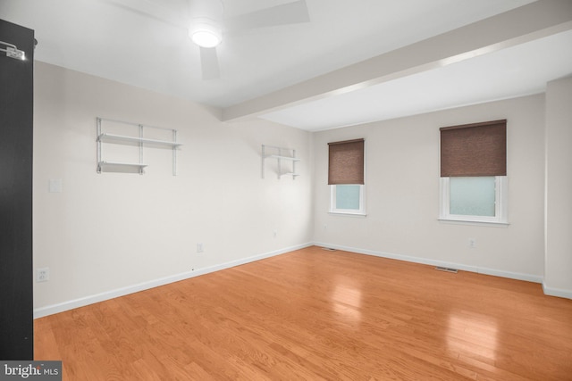 1417 Franklin St, Fredericksburg, VA 22401 - empty room featuring ceiling fan, light wood-type flooring, and baseboards