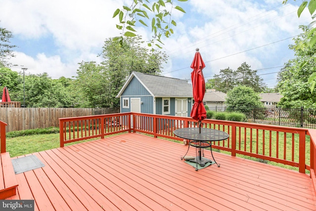 1417 Franklin St, Fredericksburg, VA 22401 - wooden deck featuring an outdoor structure