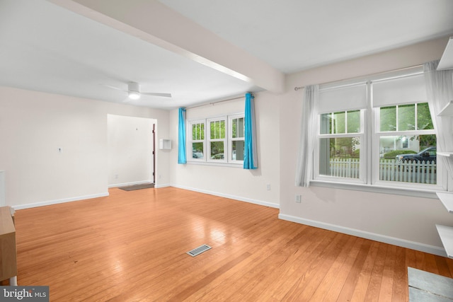 1417 Franklin St, Fredericksburg, VA 22401 - spare room featuring light wood-style floors, a ceiling fan, and baseboards