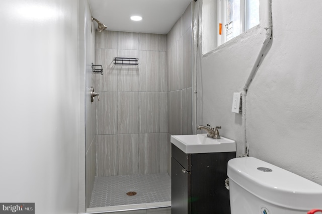 6248 Woodcrest Ave, Baltimore, MD 21209 - bathroom with vanity, a stall shower, and toilet