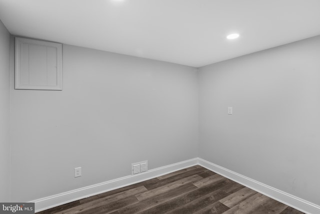 310 18th Ave, Baltimore, MD 21225 - spare room with baseboards, dark wood-style flooring, recessed lighting, and visible vents