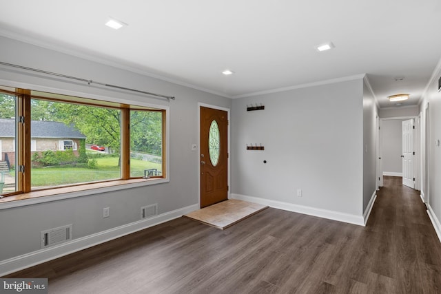 310 18th Ave, Baltimore, MD 21225 - entrance foyer featuring baseboards, dark wood finished floors, and visible vents