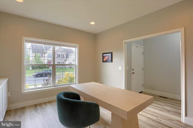 108 Vista Dr, Hummelstown, PA 17036 - office space with baseboards, light wood-type flooring, and recessed lighting