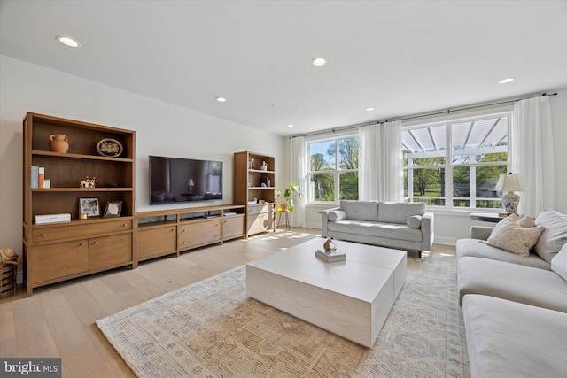 9 Mill Creek Dr, Doylestown, PA 18901 - living room with recessed lighting, baseboards, and light wood-style floors