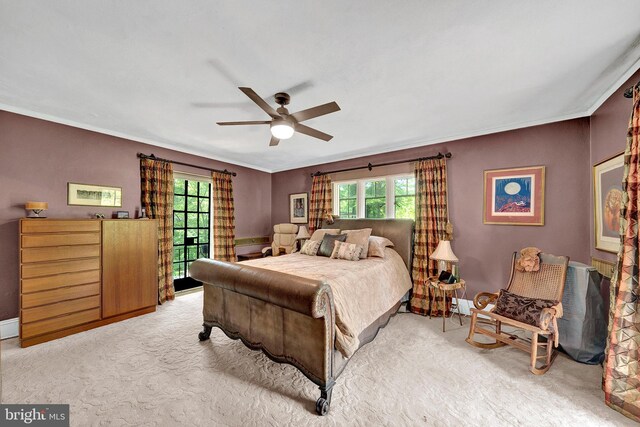 218 Parkside Ave, Trenton, NJ 08618 - bedroom featuring access to exterior, carpet flooring, multiple windows, and a ceiling fan