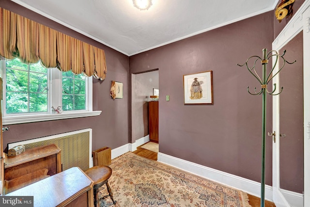 218 Parkside Ave, Trenton, NJ 08618 - foyer with wood finished floors, baseboards, and ornamental molding