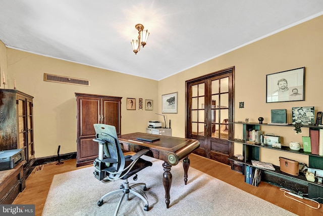 218 Parkside Ave, Trenton, NJ 08618 - office space featuring french doors, light wood-type flooring, and crown molding
