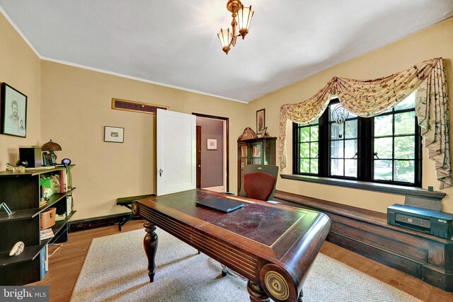 218 Parkside Ave, Trenton, NJ 08618 - office space featuring wood finished floors, ornamental molding, and baseboards