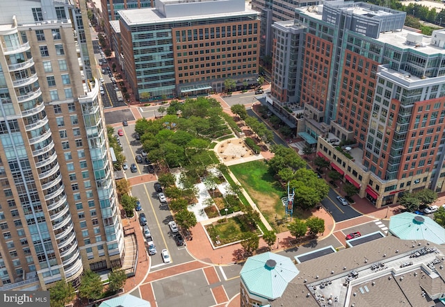 bird's eye view with a view of city