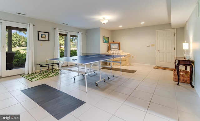 117 Kings Creek Cir, Rehoboth Beach, DE 19971 - playroom with plenty of natural light, recessed lighting, baseboards, and light tile patterned flooring