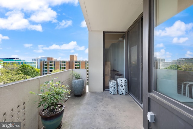 balcony with a view of city