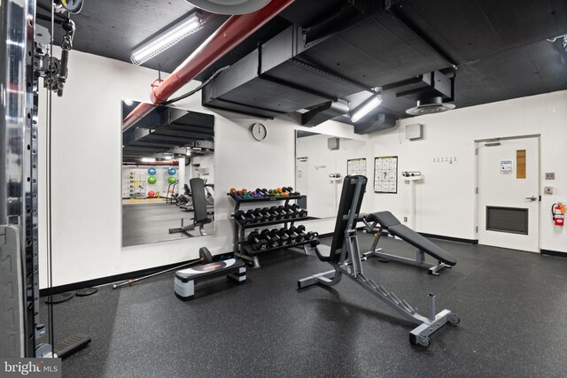 gym with baseboards