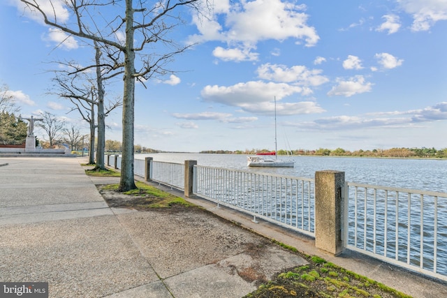 dock featuring a water view
