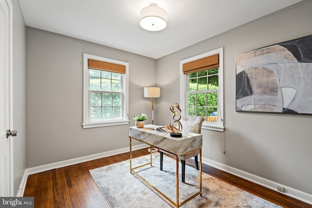 708 W Timber Branch Pkwy, Alexandria, VA 22302 - office area featuring wood-type flooring and baseboards