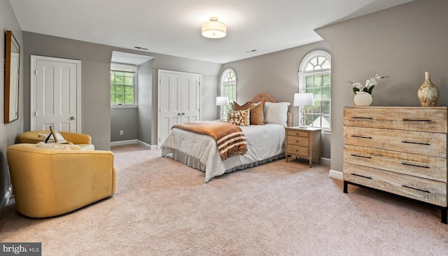 708 W Timber Branch Pkwy, Alexandria, VA 22302 - bedroom featuring multiple windows, baseboards, and light colored carpet