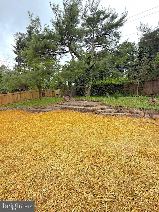 view of yard featuring fence