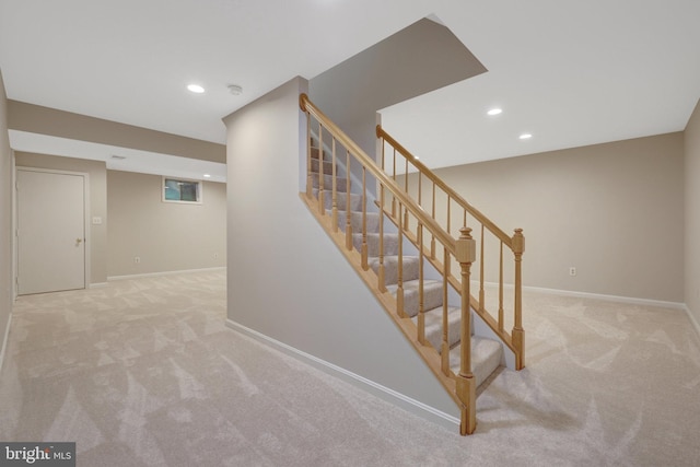 73 Mcpherson Cir, Sterling, VA 20165 - stairway with carpet floors, baseboards, and recessed lighting