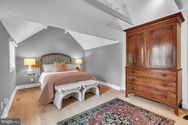 16 Southgate Ave, Annapolis, MD 21401 - bedroom with vaulted ceiling, light wood-style flooring, and baseboards