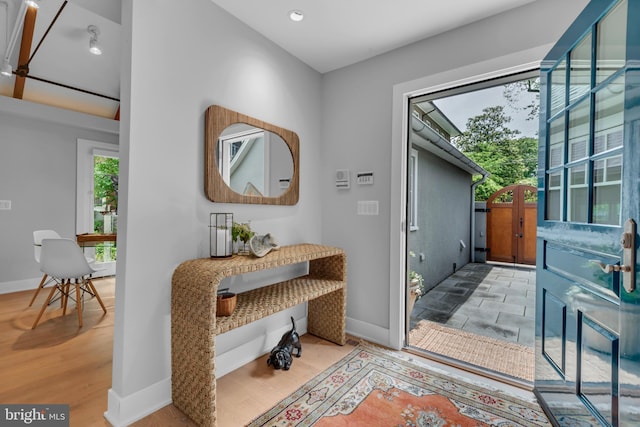 16 Southgate Ave, Annapolis, MD 21401 - foyer entrance with baseboards, wood finished floors, and recessed lighting