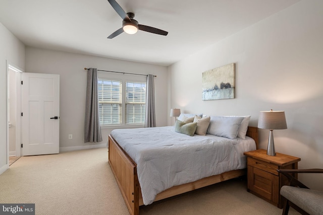 18095 Red Mulberry Rd, Dumfries, VA 22026 - bedroom featuring light carpet, baseboards, and a ceiling fan