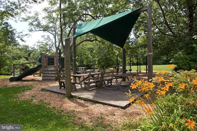 exterior space with a playground
