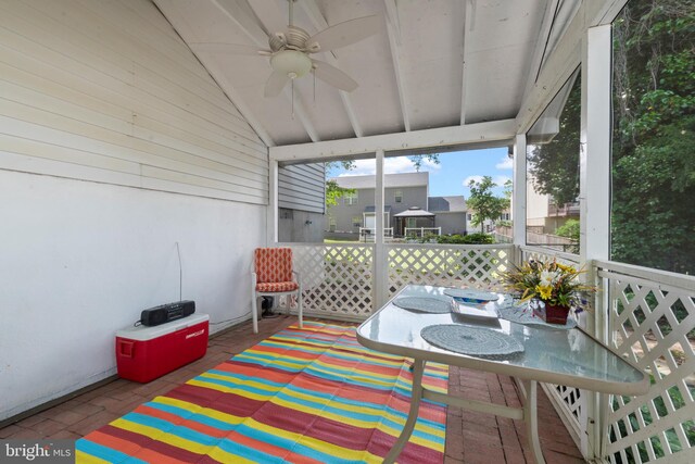 412 Linda Ave, Linthicum Heights, MD 21090 - sunroom with ceiling fan and outdoor dining space