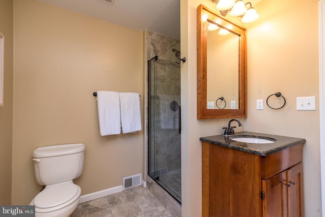 4537 Kavan Ct, Doylestown, PA 18902 - full bathroom with baseboards, a shower stall, vanity, and toilet