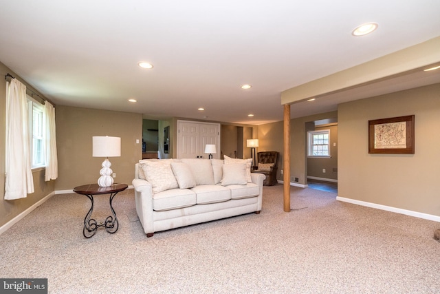 4537 Kavan Ct, Doylestown, PA 18902 - carpeted living room featuring recessed lighting and baseboards
