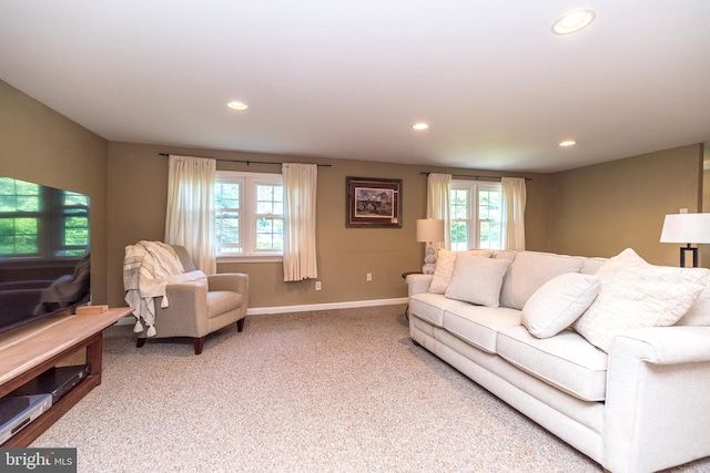 4537 Kavan Ct, Doylestown, PA 18902 - living room featuring recessed lighting, light carpet, and baseboards