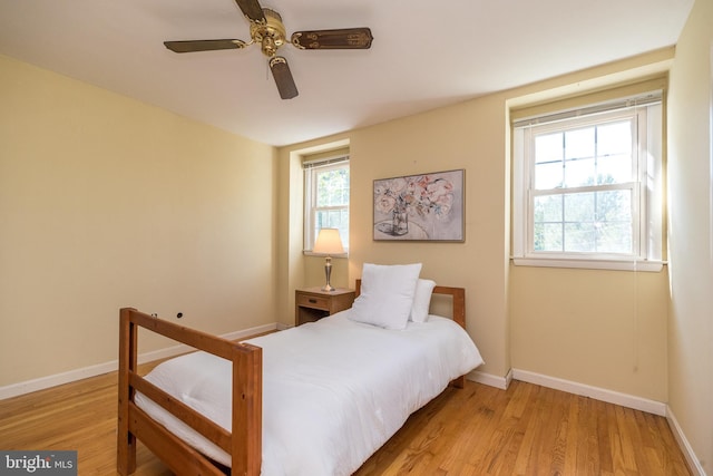 4537 Kavan Ct, Doylestown, PA 18902 - bedroom with baseboards, light wood-style floors, and ceiling fan