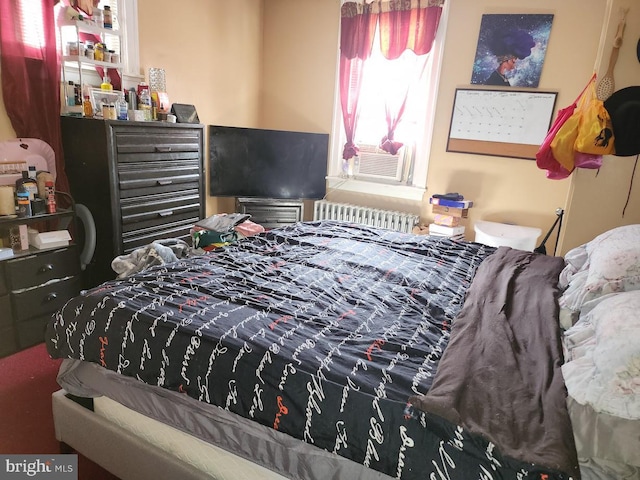bedroom with radiator