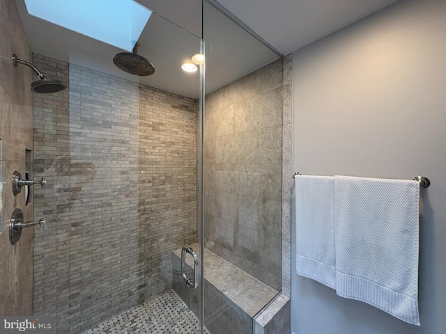 3612 S St NW, Washington, DC 20007 - full bath with a skylight and a shower stall